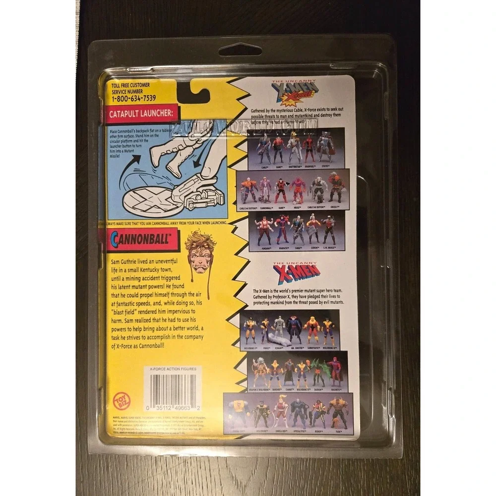 Toy Biz Marvel X-Men Action Figure: Cannonball‎ 1993 w/Protector Case